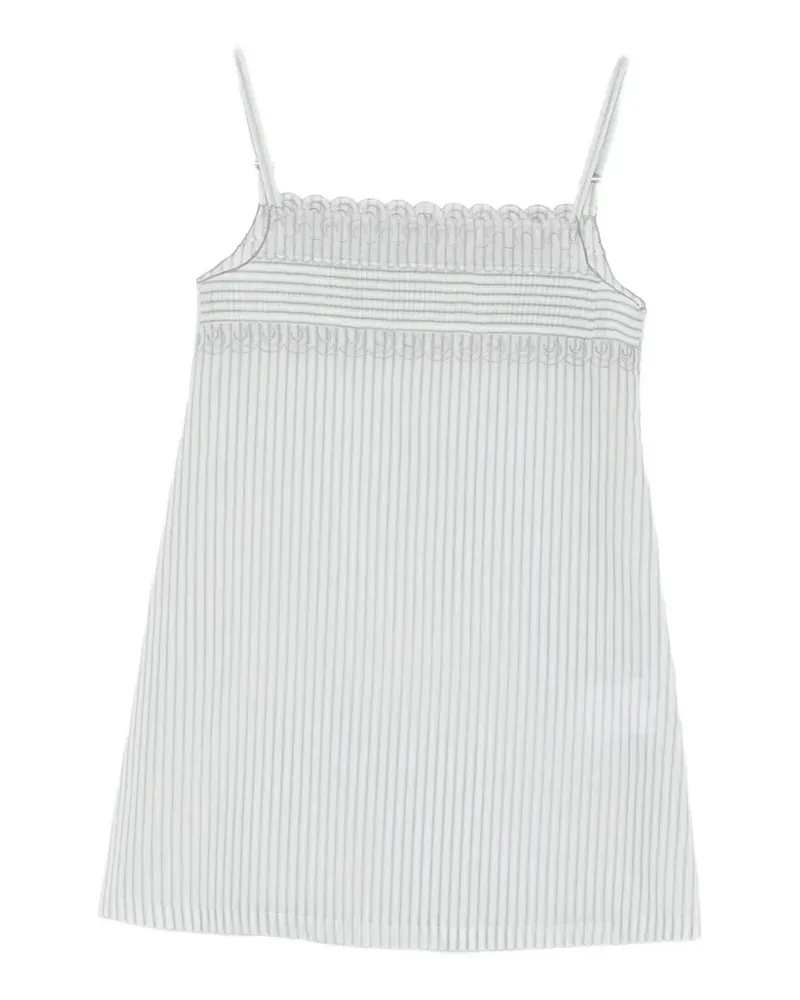 LOW CLASSIC striped lace mini dress - Weiß Weiß