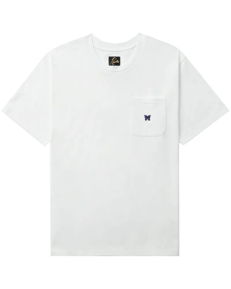 NEEDLES T-Shirt mit Schmetterling-Stickerei Weiß