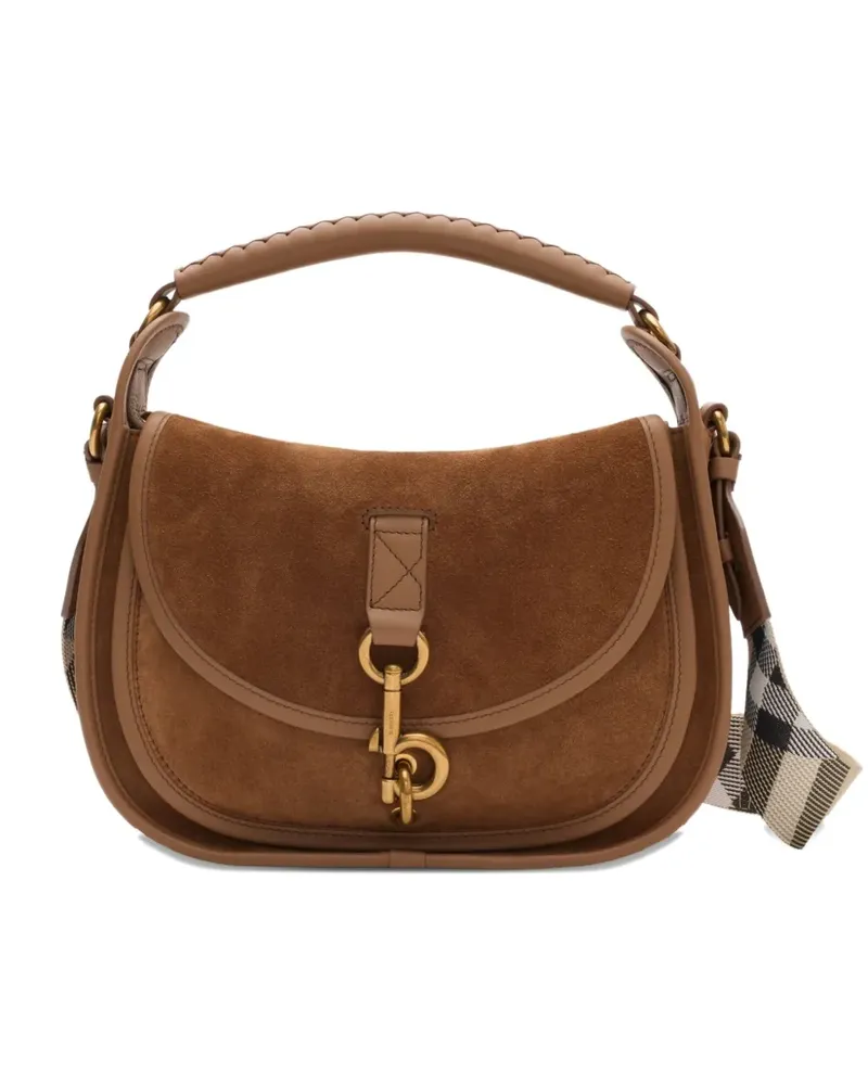 Burberry Kleine B Clip Umhängetasche - Braun Braun