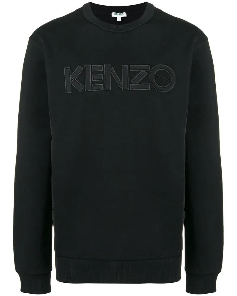 Kenzo Sweatshirt mit Logo-Patch - Schwarz Schwarz