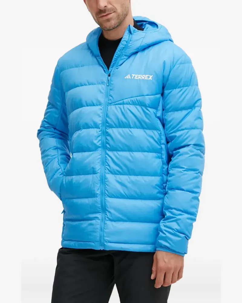 adidas hooded-neckline quilted jacket - Blau Blau