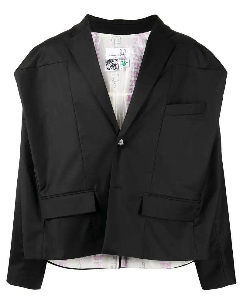 Natasha Zinko Kastige Cropped-Jacke - Schwarz Schwarz