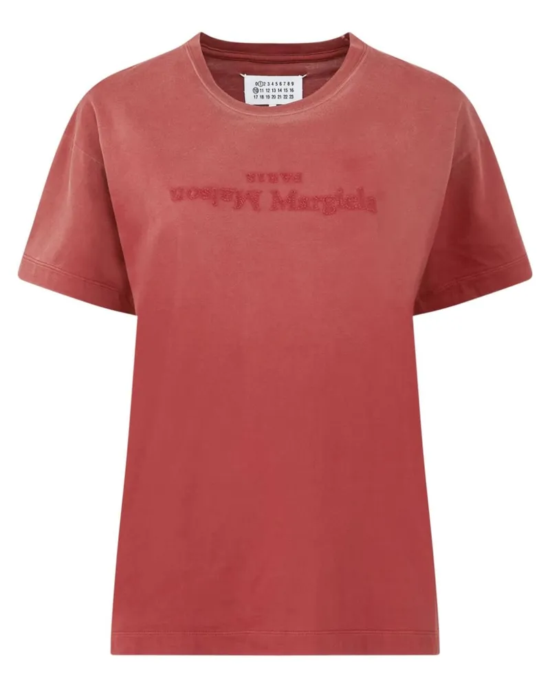 Maison Margiela T-Shirt mit Logo-Print Rot