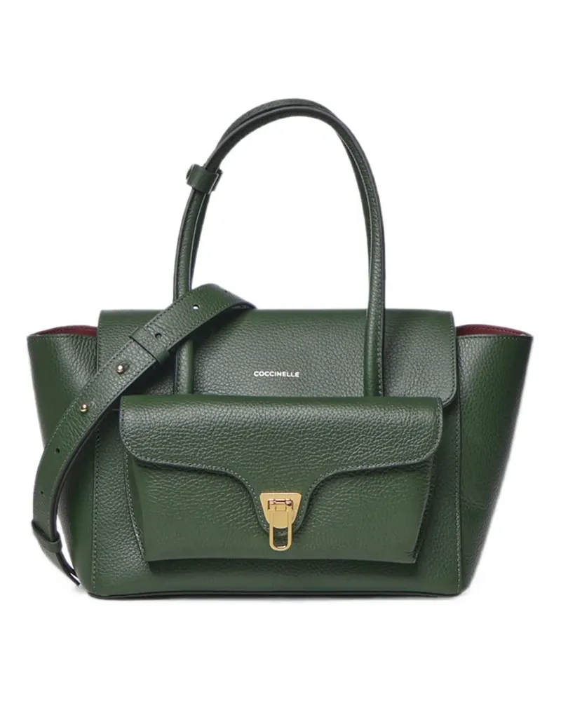 Coccinelle Tote Bag mit gekörntem Leder - Grün Grün