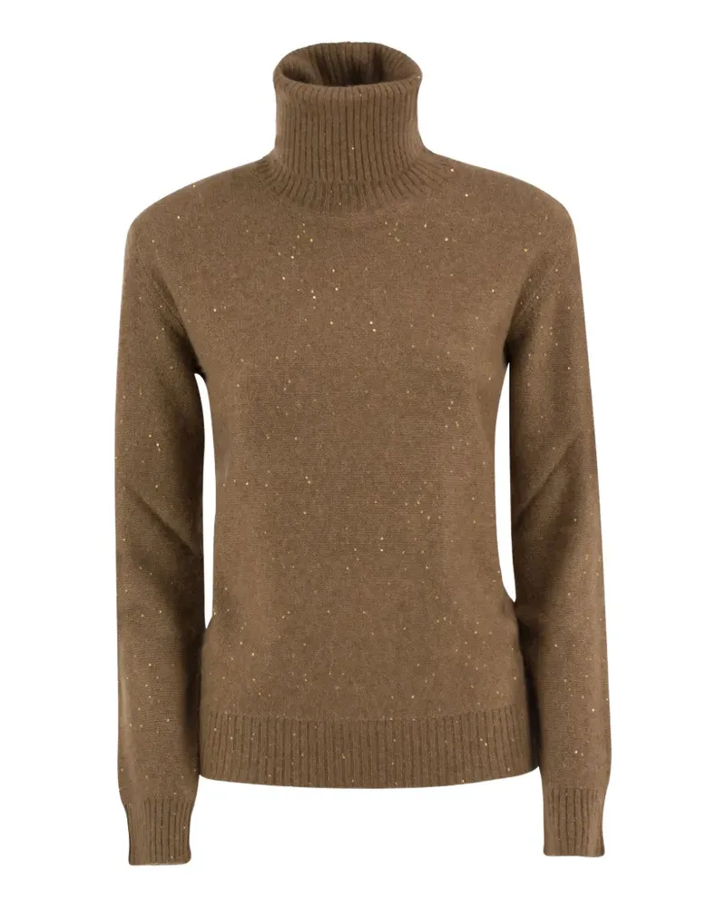 Fabiana Filippi Rollkragenpullover mit Pailletten - Braun Braun