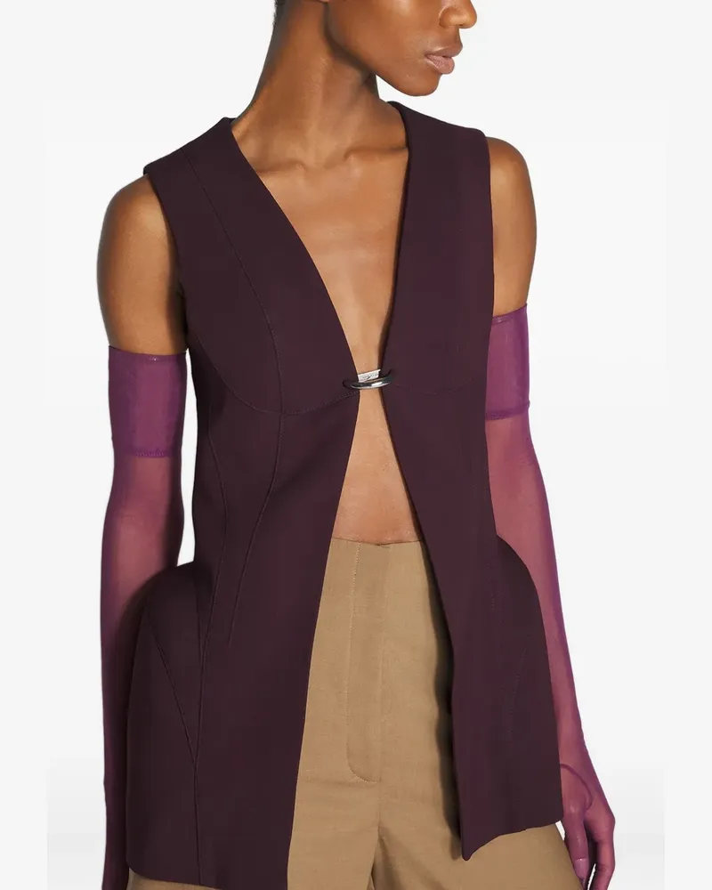 Thierry Mugler Pullunder mit V-Ausschnitt - Violett Violett