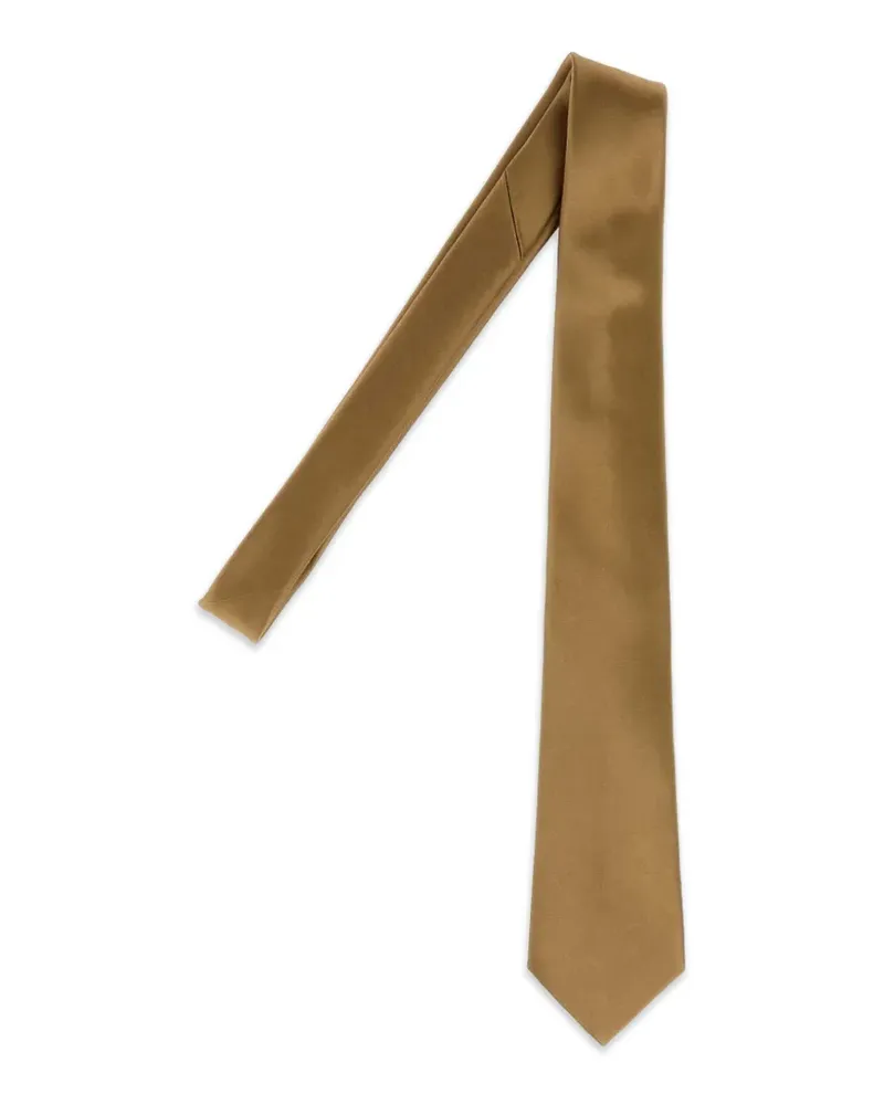 Saint Laurent satin-finish tie - Nude Nude