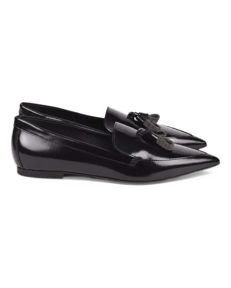 Brunello Cucinelli tassel-detail pointed-toe loafers - Schwarz Schwarz