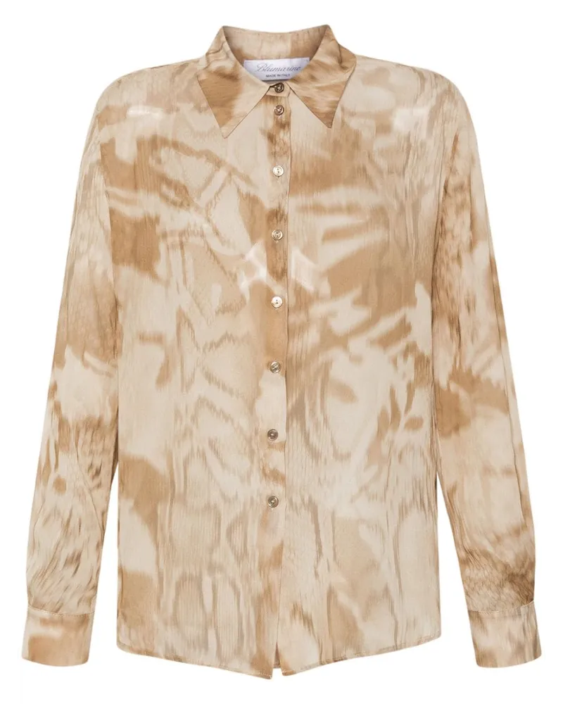 Blumarine Fließendes Hemd mit grafischem Print - Braun Braun