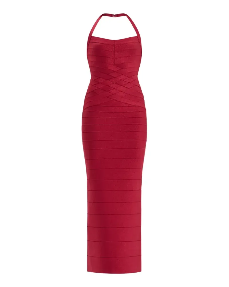 Hervé Léger criss-cross halterneck dress - Rot Rot