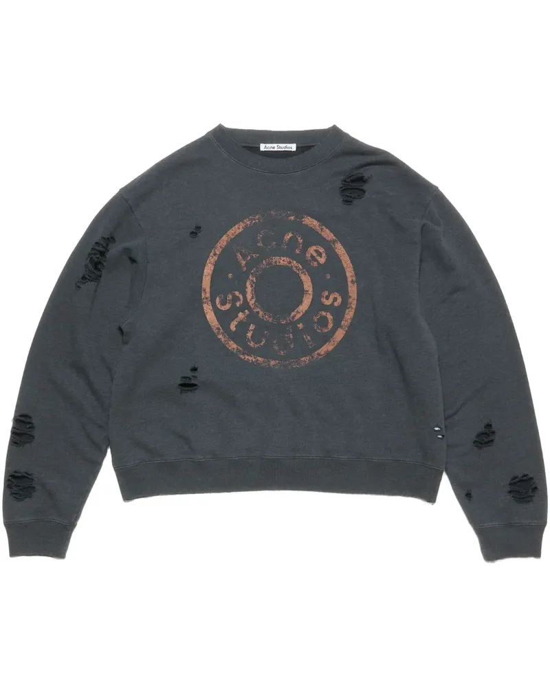 Acne Studios Sweatshirt mit Logo-Print - Grau Grau