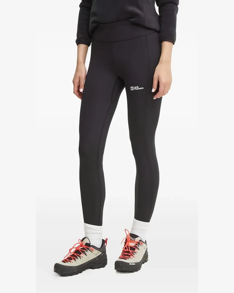 Jack Wolfskin logo-print leggings - Schwarz Schwarz