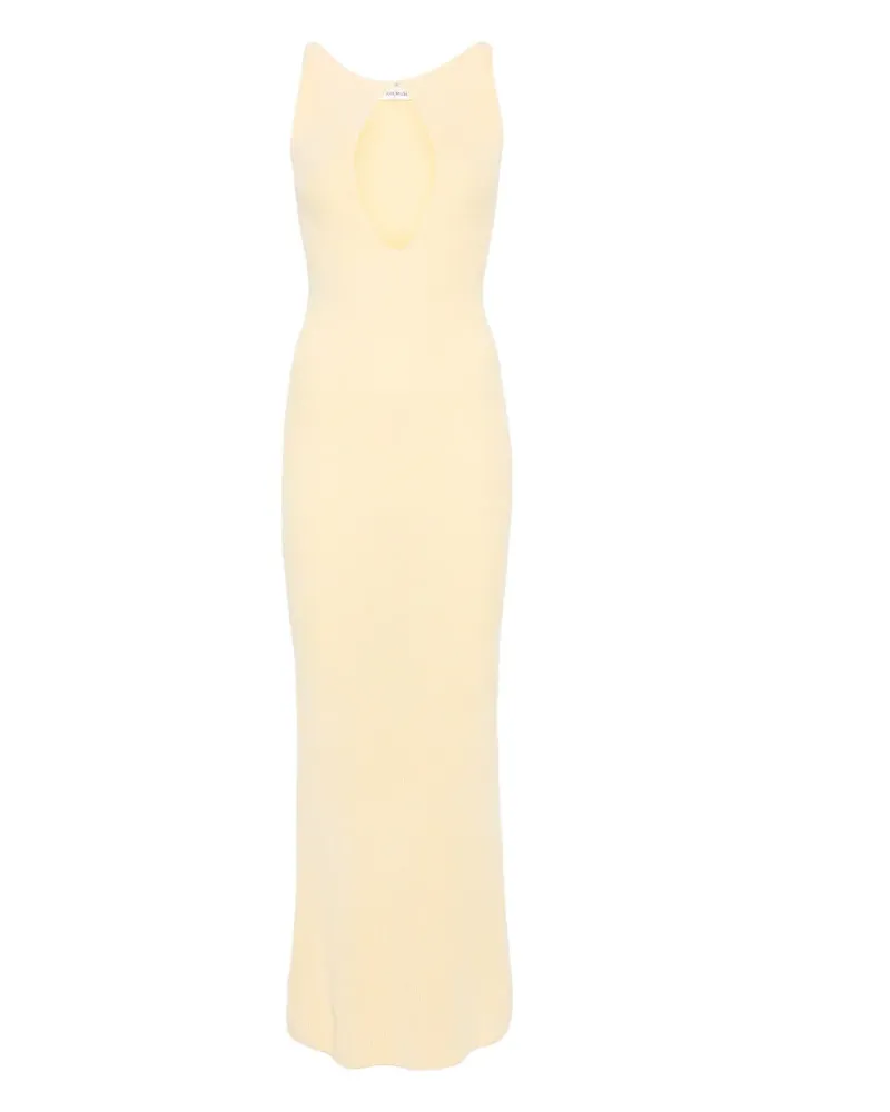 Aya Muse Maxikleid aus geripptem Strick - Gelb Gelb