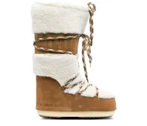 Schnürstiefel aus Shearling 40mm - Nude