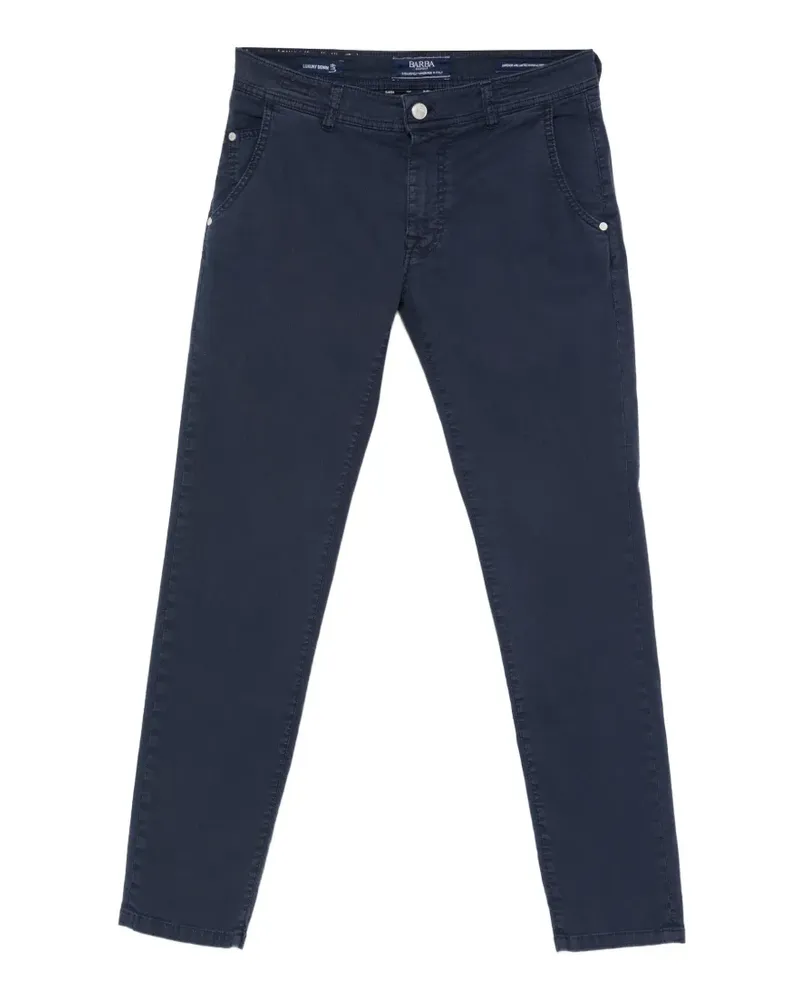 BARBA embroidered-pocket trousers - Blau Blau