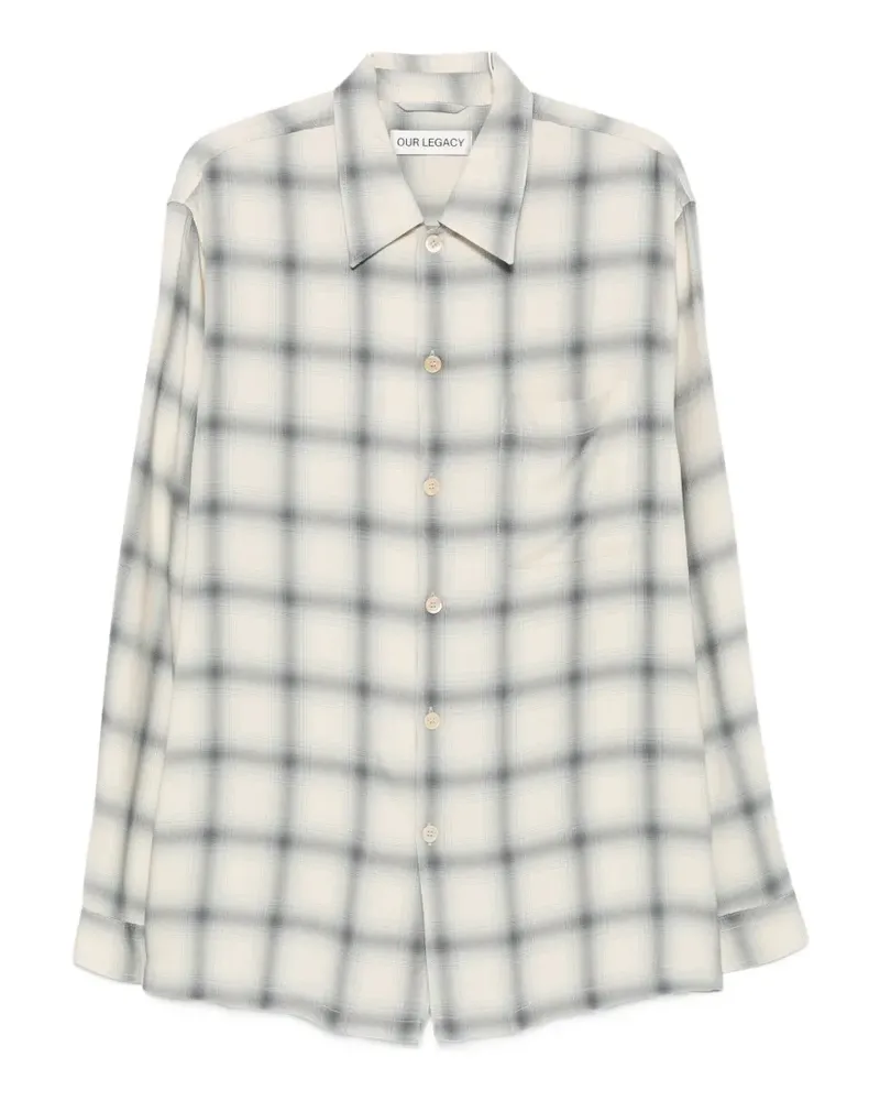 Our Legacy Every check-print long-sleeve shirt - Nude Nude