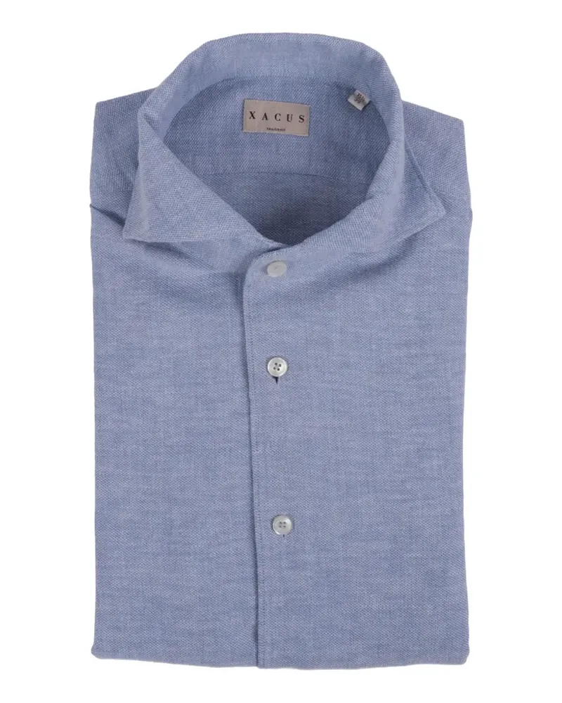XACUS Piqué-Hemd mit schmalem Schnitt - Blau Blau