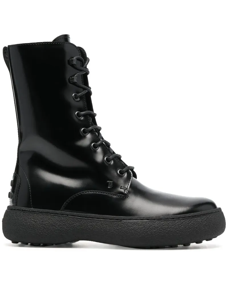 TOD'S Stiefeletten mit Glanzoptik - Schwarz Schwarz