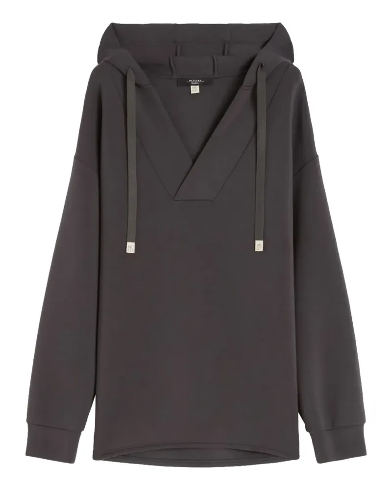 Max Mara Hoodie mit V-Ausschnitt - Grau Grau
