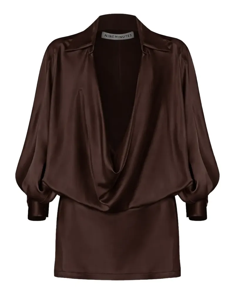 NINEMINUTES The Mona draped mini dress - Braun Braun