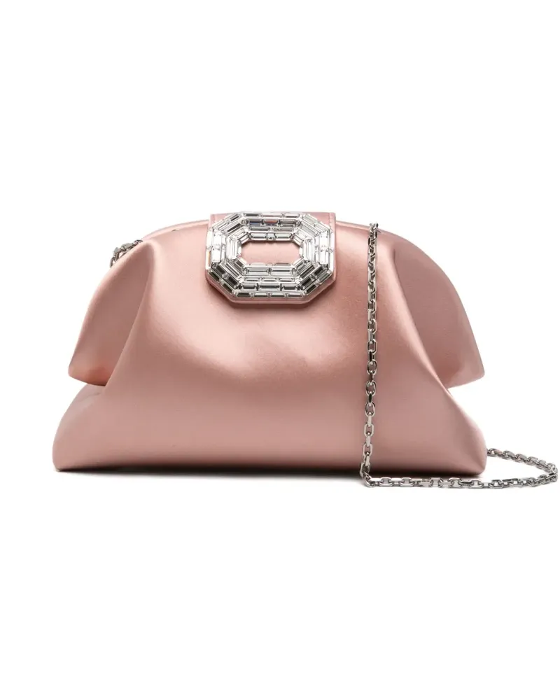 Amina Muaddi Camelia embellished clutch bag - Rosa Rosa
