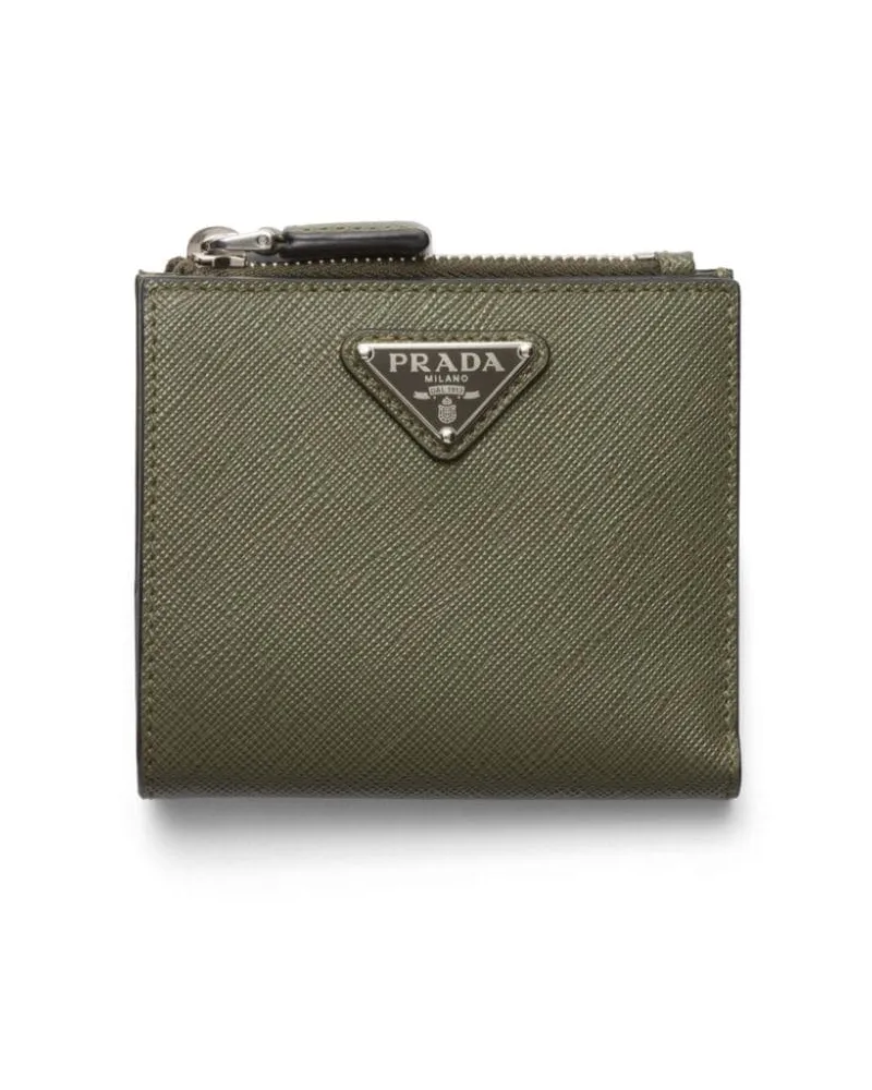 Prada Kleines Portemonnaie aus Saffiano-Leder - Grün Grün