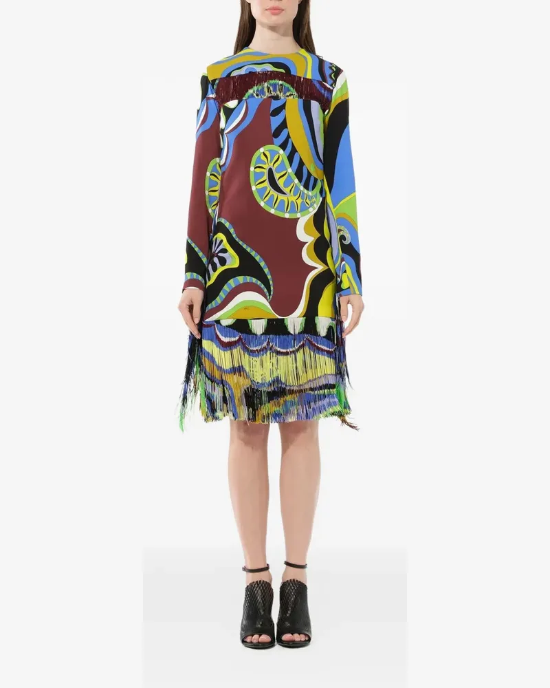 Emilio Pucci tassel-detail abstract-print dress - Braun Braun