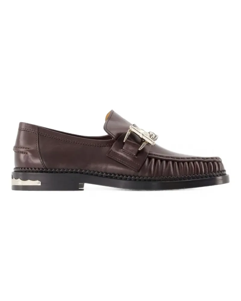 Toga chain-embellished ruched loafers - Braun Braun