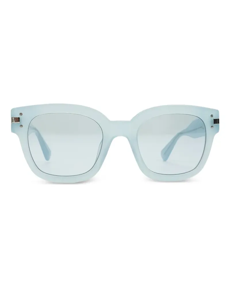 Amiri Eckige Sonnenbrille mit Logo - Blau Blau