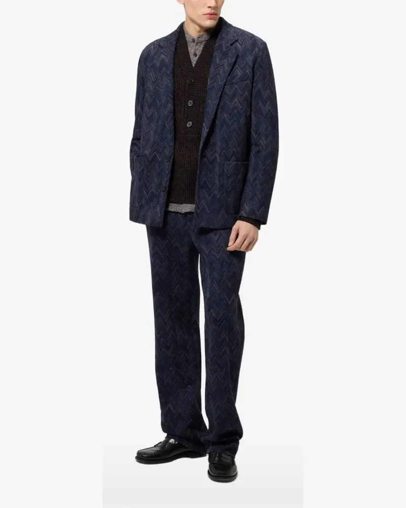 Missoni Gestrickte Jacke mit Zickzackmuster - Blau Blau
