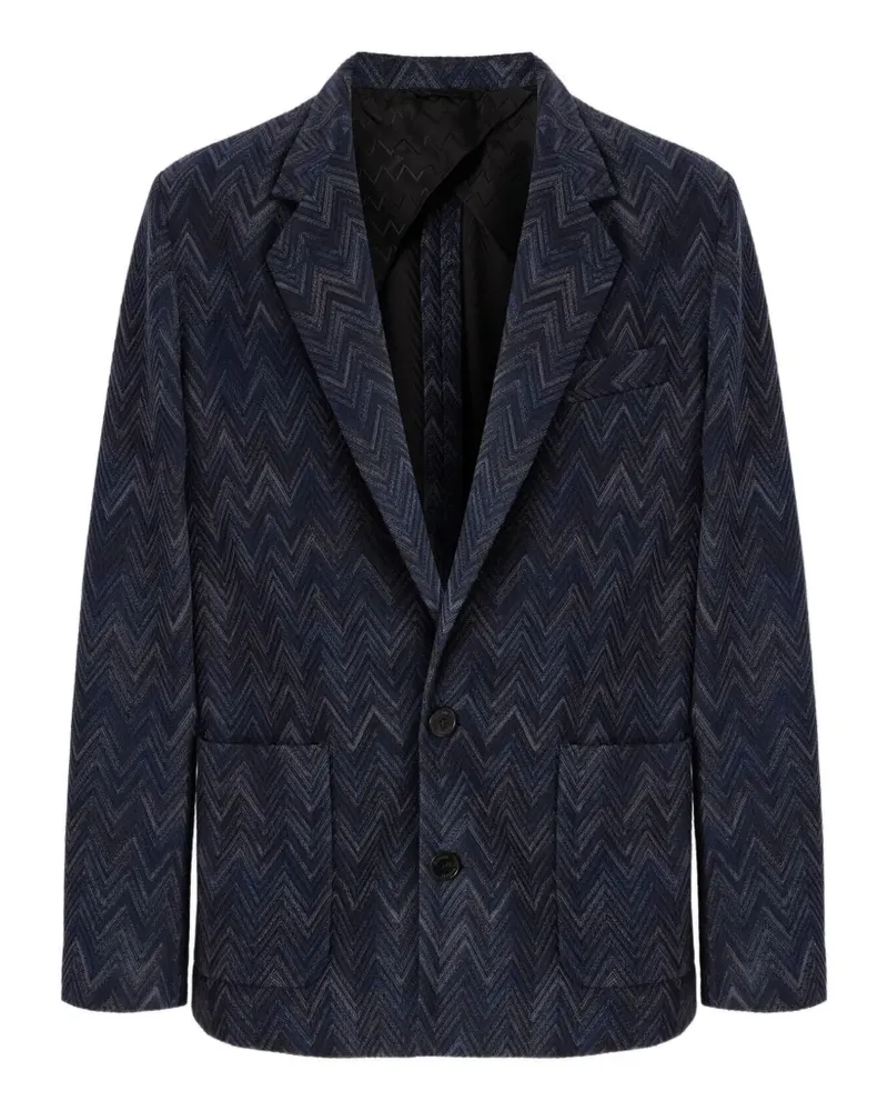 Missoni Gestrickte Jacke mit Zickzackmuster - Blau Blau