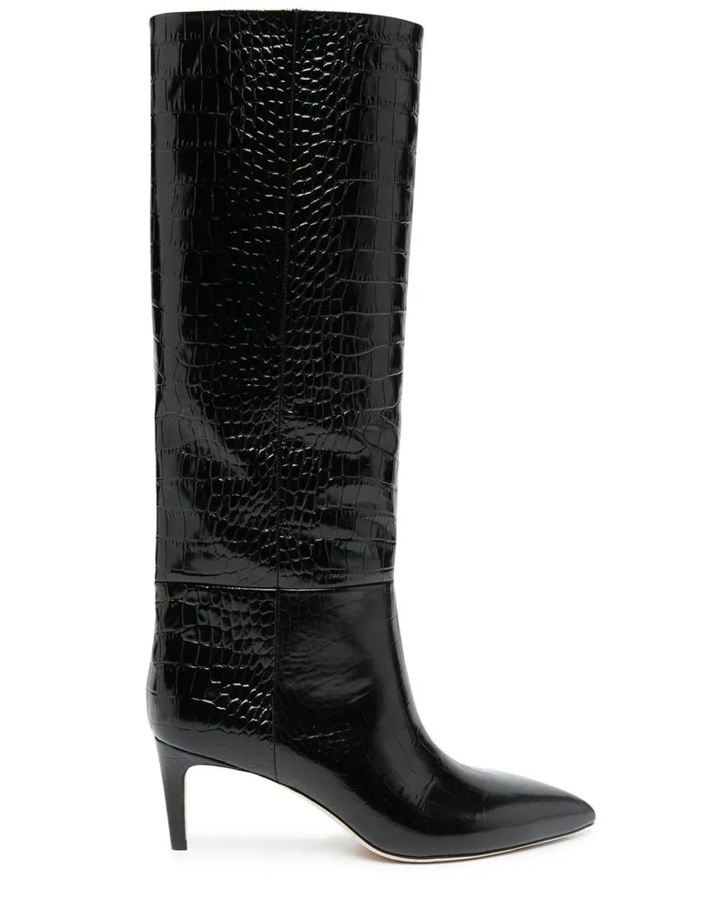 Paris Texas Stiefel mit Kroko-Effekt - Schwarz Schwarz