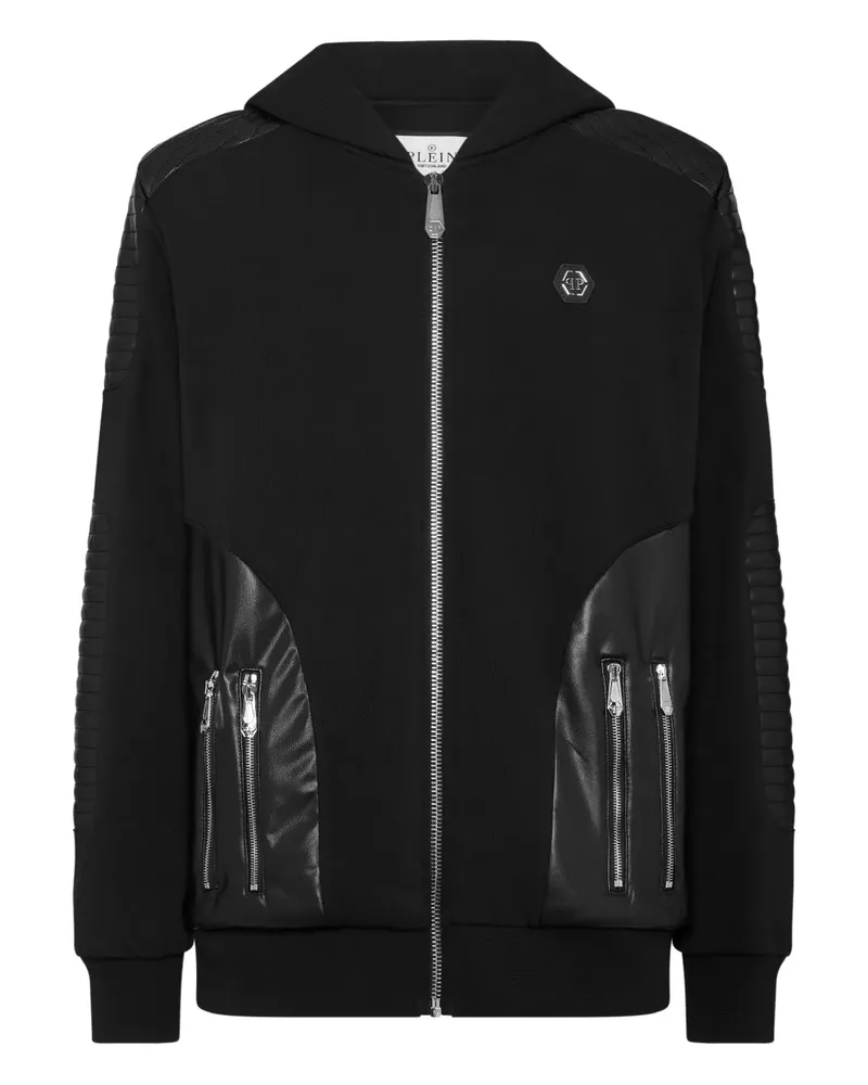 Philipp Plein Gestepptes Sweatshirt mit Kapuze - Schwarz Schwarz