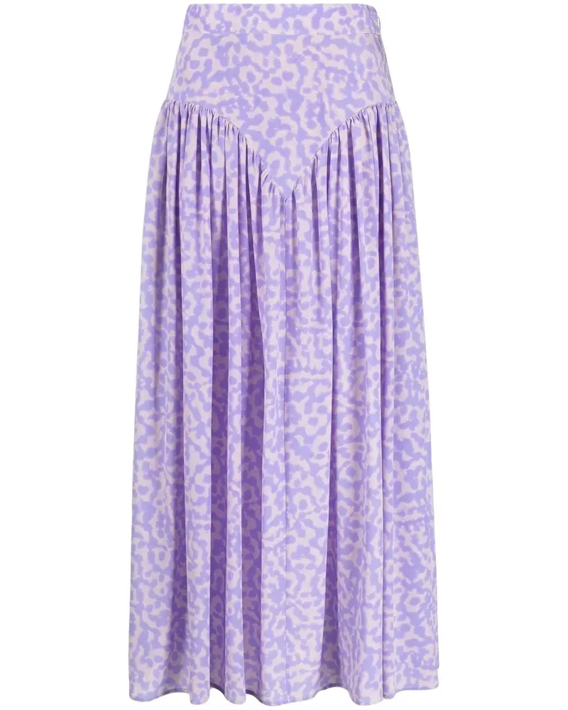 Stella McCartney Seiden-Midirock mit Falten - Violett Violett