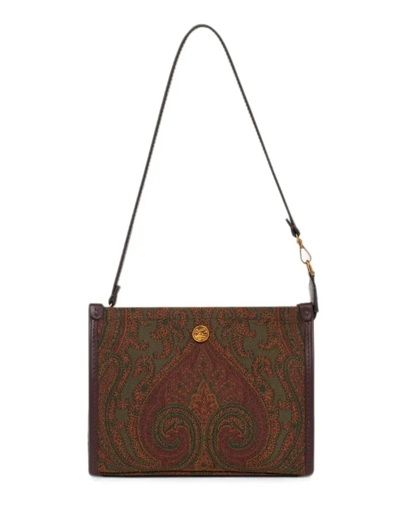 Etro Clutch aus Paisley-Jacquard - Grün Grün