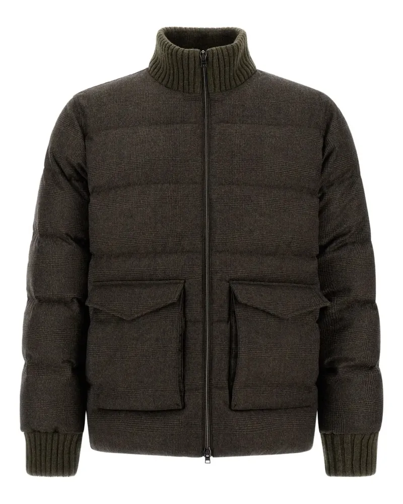 Herno Gesteppte Jacke mit Karomuster - Grün Grün