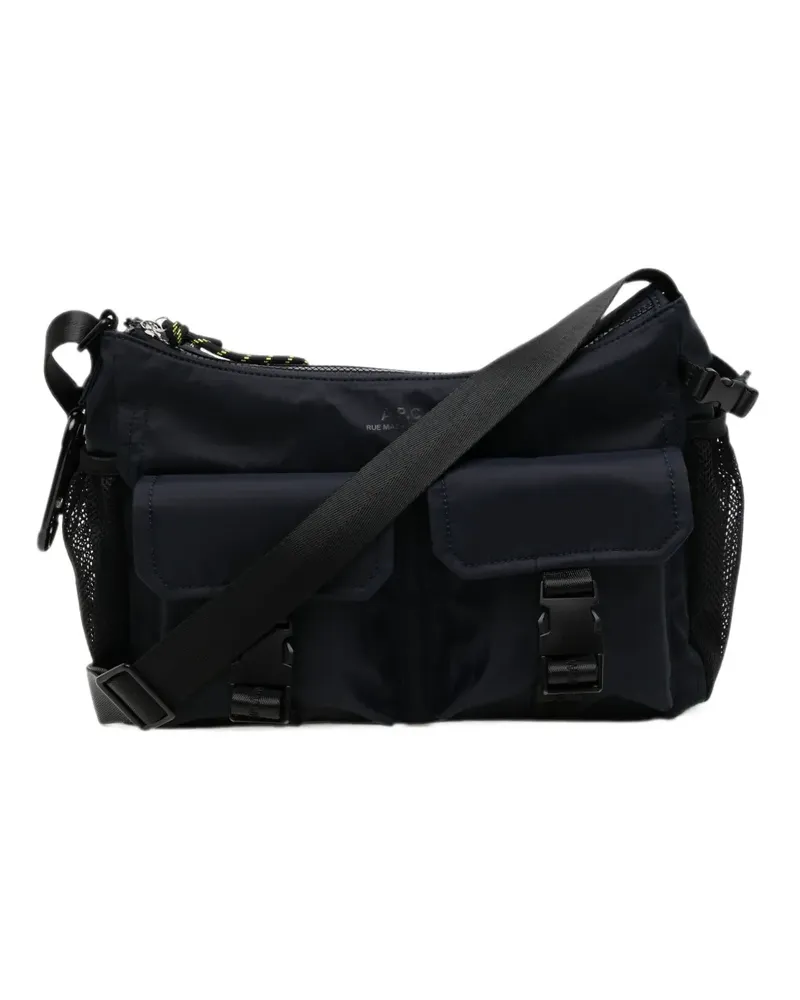 A.P.C. Schultertasche mit mehreren Fächern - Blau Blau