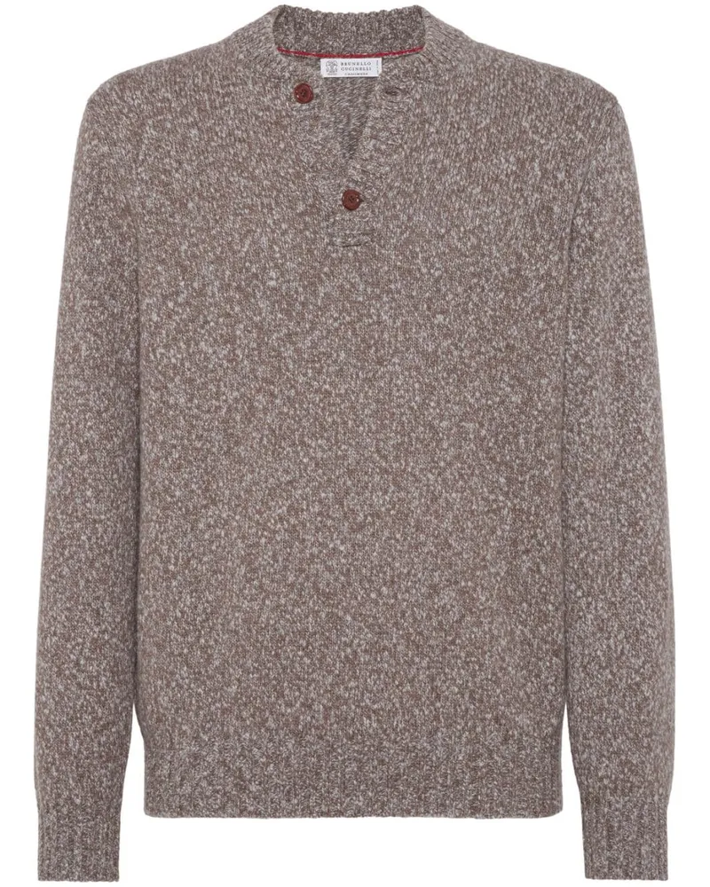 Brunello Cucinelli Melierter Pullover - Braun Braun