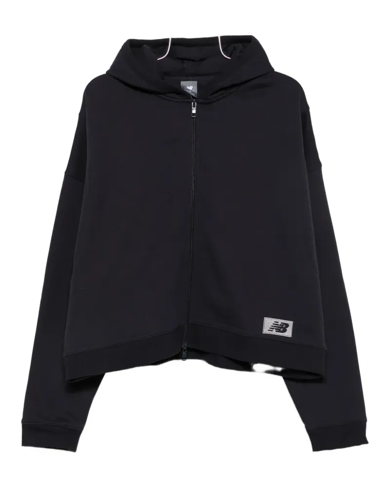 New Balance logo-patch zip-up hoodie - Blau Blau
