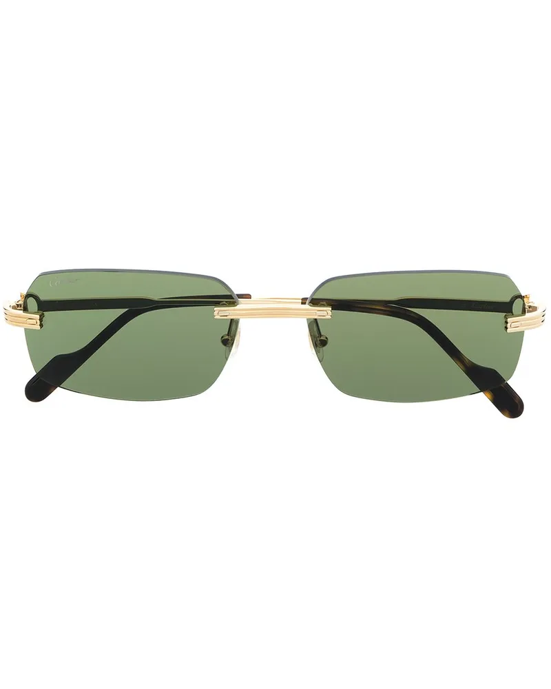 Cartier Sonnenbrille mit eckigem Gestell - Gold Gold