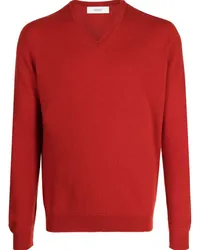 Pringle of Scotland Kaschmirpullover mit V-Ausschnitt Rot