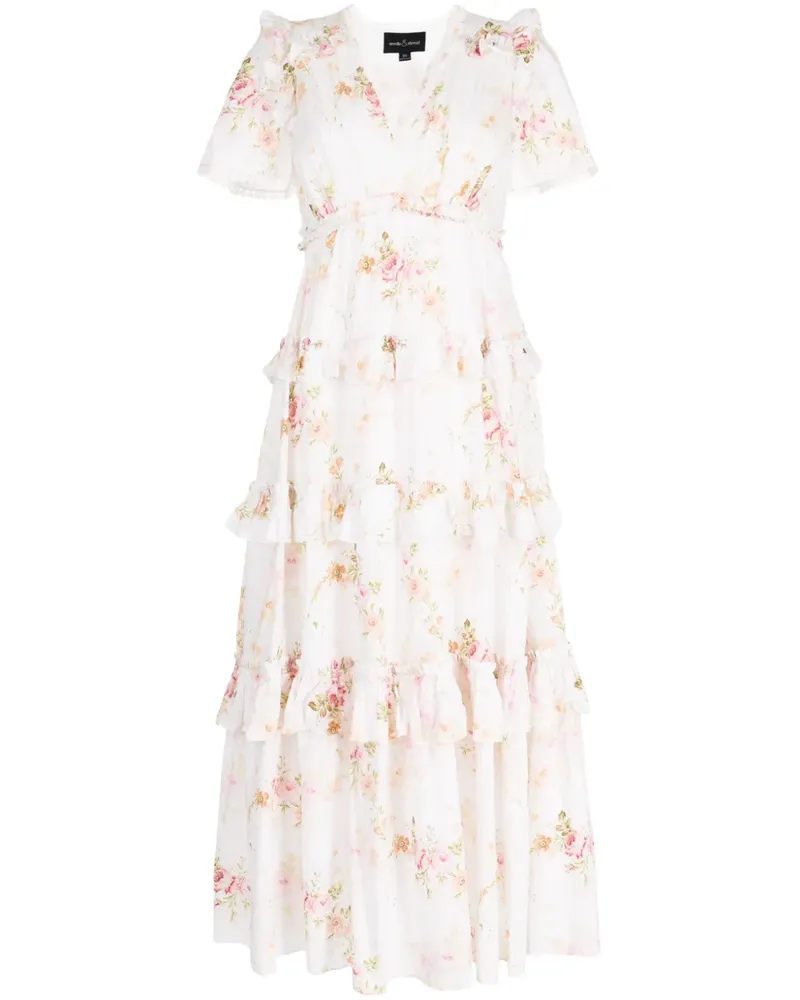 Needle & Thread Trailing Blooms Abendkleid - Weiß Weiß