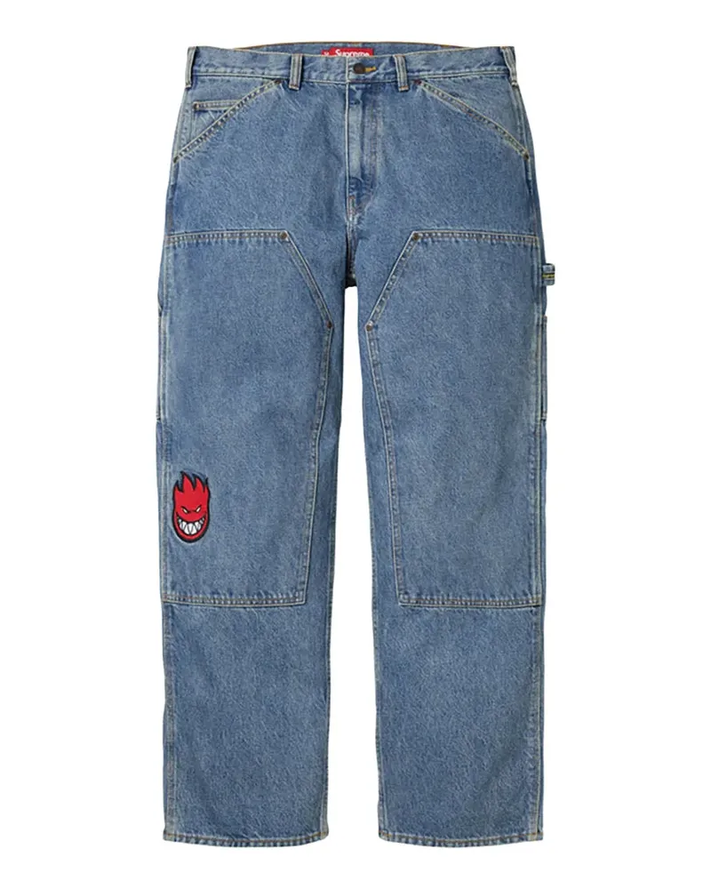 Supreme Being x Spitfire Double Knee logo-patch jeans - Blau Blau