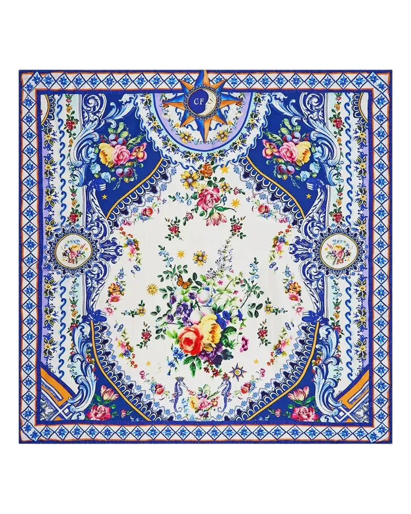 Camilla patterned silk scarf - Weiß Weiß