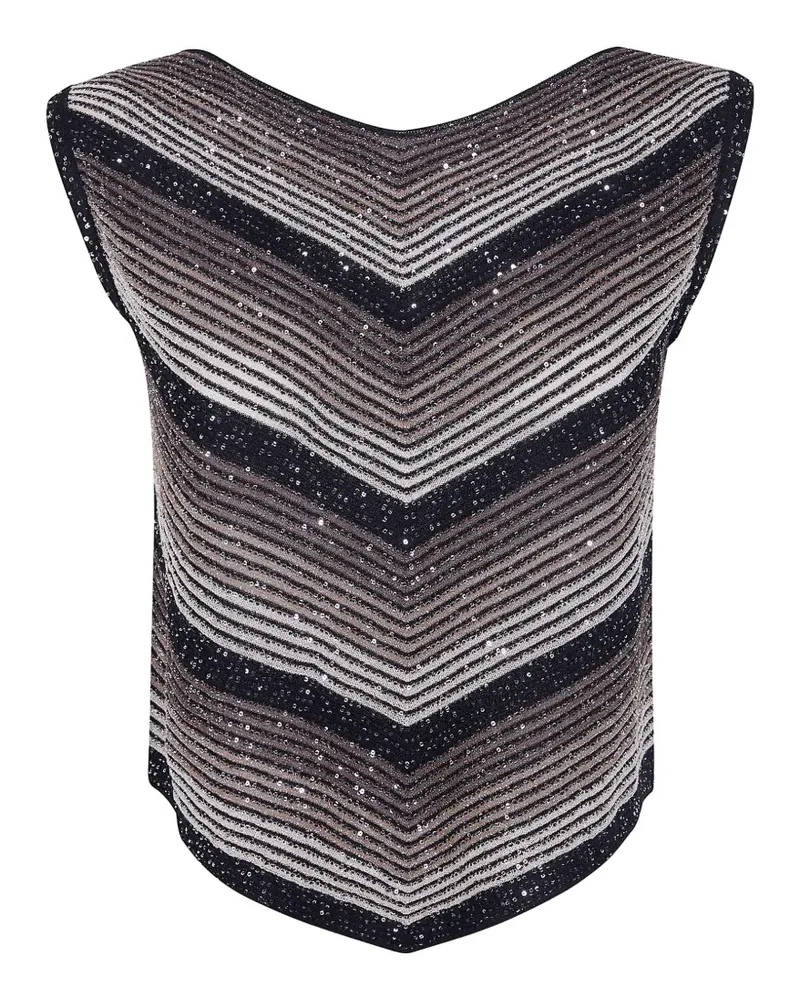 D.EXTERIOR stripe-pattern top - Schwarz Schwarz