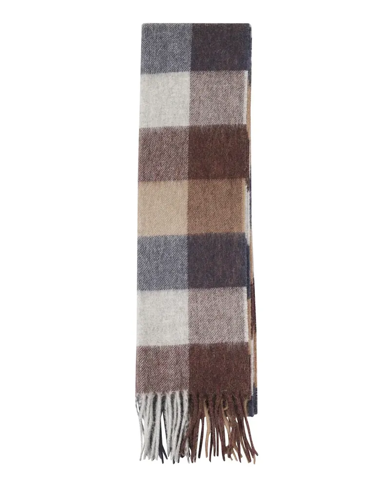 Barbour Karierter Schal mit Fransen - Braun Braun