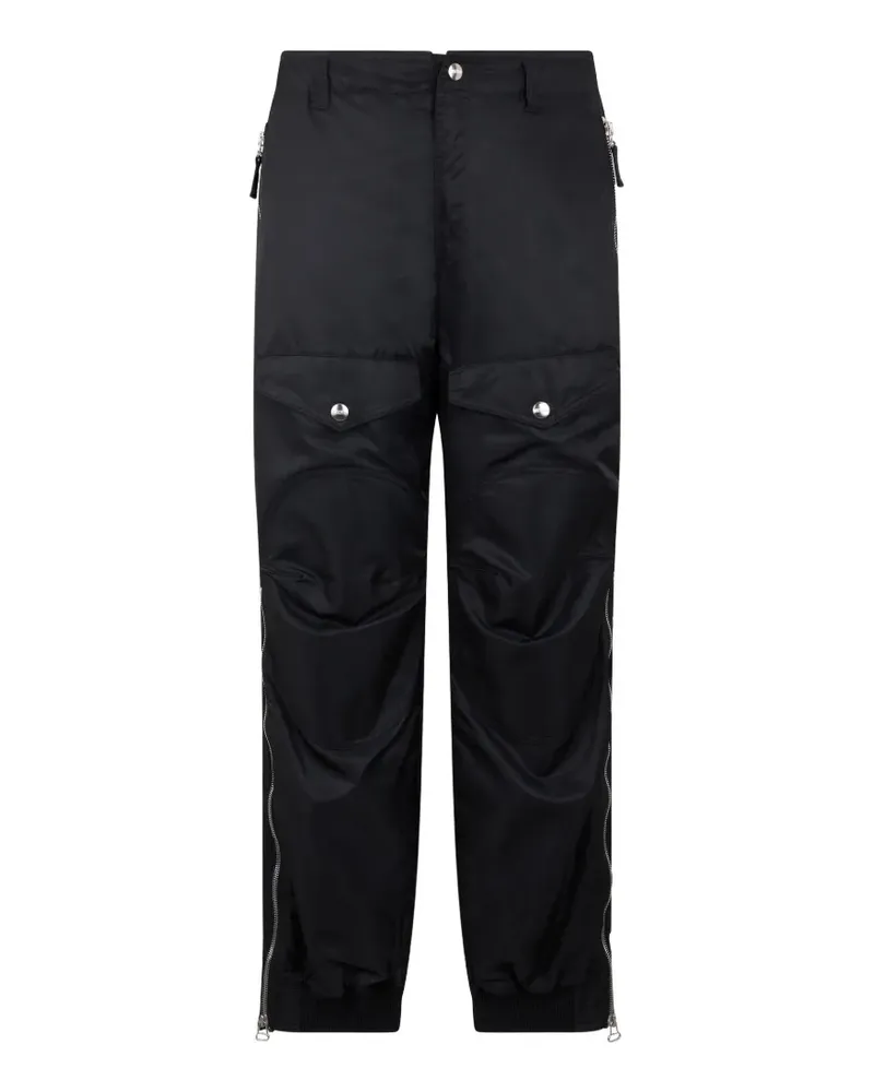 Moschino zip-detail pleated-pocket track pants - Schwarz Schwarz