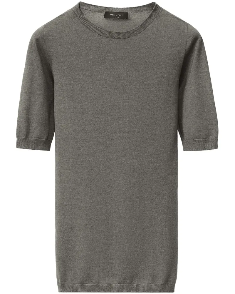 Fabiana Filippi T-Shirt mit rundem Ausschnitt - Grau Grau
