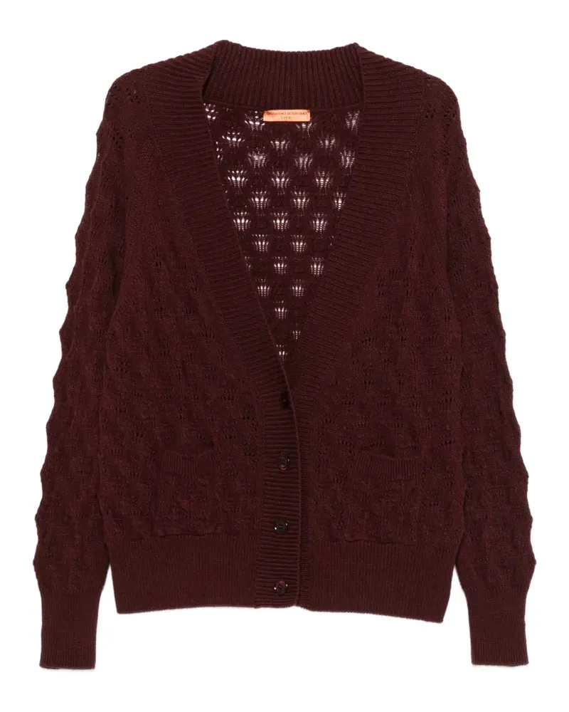 Ermanno Scervino Cardigan mit Zopfmuster-Besatz - Rot Rot