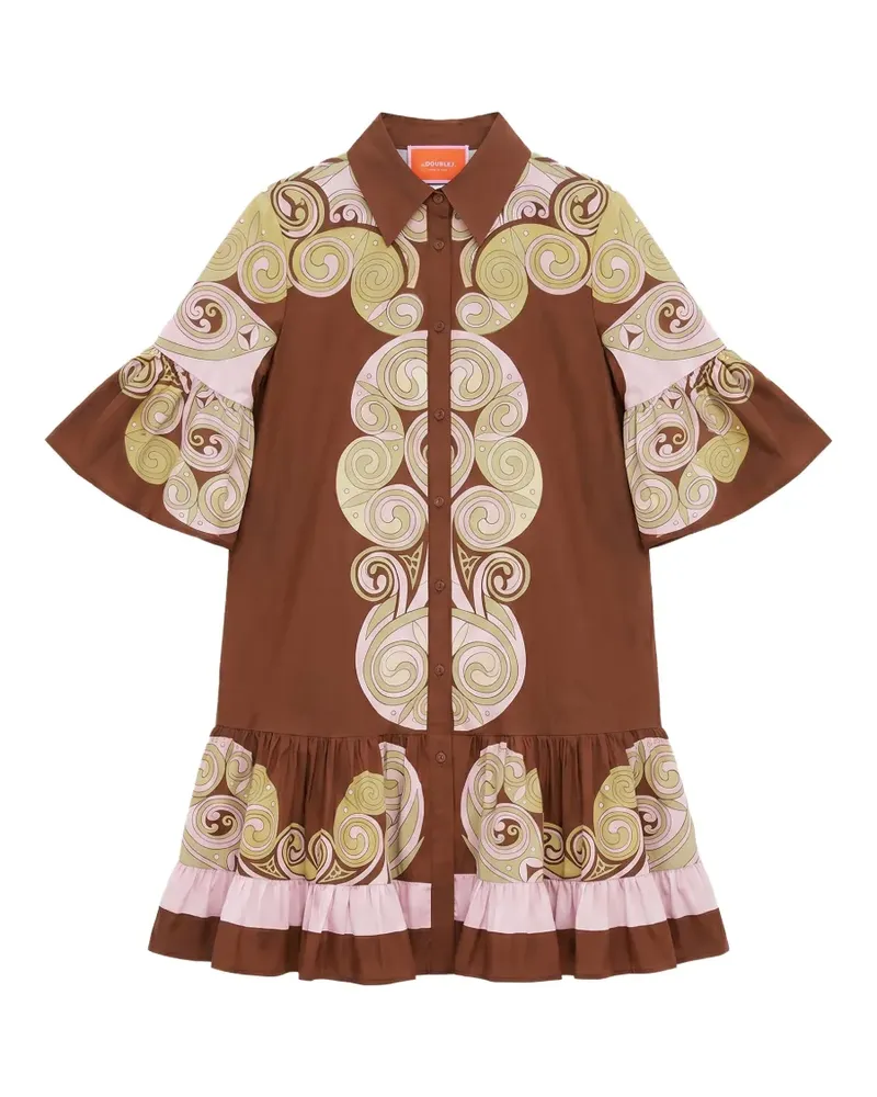 La DoubleJ Choux Kleid mit Rüschenbesatz - Braun Braun